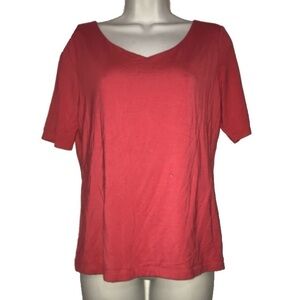 Talbots V Neck Short Sleeve Knit Top S